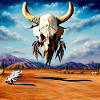 Flying buffalo skull