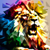 Lion Playing Abstract
