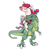 Einhorn reitet T-Rex