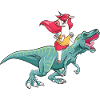 Einhorn reitet T-Rex