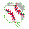 Baseball Player Clover Lucky Charm