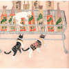 Chats faisant leurs courses
