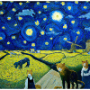 Gatti nella "notte stellata"