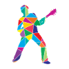 Low Poly Musical Polygon Guitare