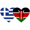 Greece Kenya Flag Heart