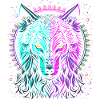 Retro wolf 80s