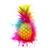 Farbenfrohe Ananas Kunst