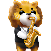 Lion avec saxophone
