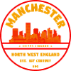 Manchester Skyline Round Stamp