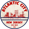 Atlantic City Skyline Retro Emblem
