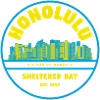 Honolulu Skyline Retro Abzeichen