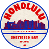 Honolulu Hawaii Skyline Badge