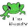 grüner Frosch startklar