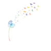 Dandelion with butterfly motif