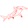 Hammerhead shark in red