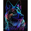 Neon Alsatian dog