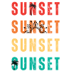 Sunset Palm Gradient Quartet
