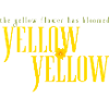 Typographie double jaune en gros avec floraison