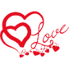 Cœurs entrelacés en Script Amoureux