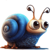 Cute blue snail