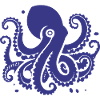 Oktopus in blau