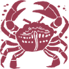 Krabbe in Rot