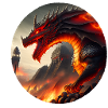Red dragon on fire