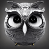 Owl in metal look