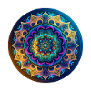 Golden blue neon mandala