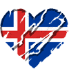Islanda Flag Heart Islandese Flag Used Look