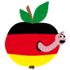 Apfel mit Wurm