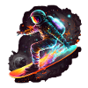 Astronaut surfs in space