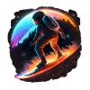 Astronaut surfs in space