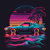 DeLorean inspired neon look