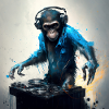 ein Affe, der DJ ist
