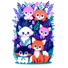 Cute foxes