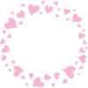 Cercle de cœurs roses