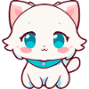 Kawaii Weiße Chibi-Katze – Süße Anime-Katze