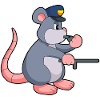 Rat Policeman Baton Police