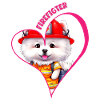 Firefighter, samoyed love