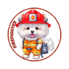 Firefighter, sweet samoyed