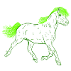 Cheval en vert