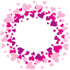 Abstract circle of pink hearts