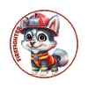 Firefighter, sweet husky