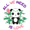 Panda Love Logo Girl