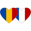 Romania France Flag Heart