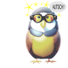 Lustiger Vogel mit Brille