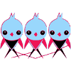 3 small birds