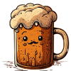Moustache hipster beer illustration design