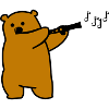 Bear plays flute